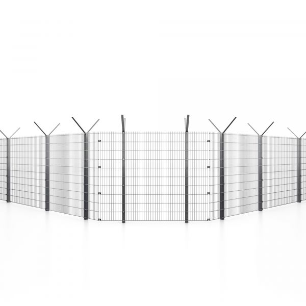Modulares Sicherheitszaunsystem Vario-Inline mit Gittermatte