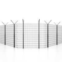 Modulares Sicherheitszaunsystem Vario-Inline mit Doppelstabgittermatte Standardmasche